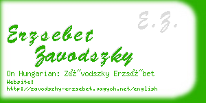 erzsebet zavodszky business card